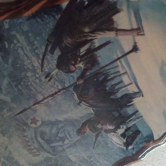 Wood Decoupage Arrowhead Shape Native American Scene - Picture 3 of 9